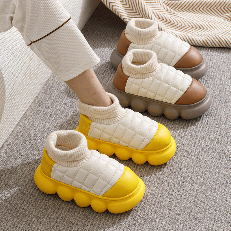 Comfortable Winter Warmth Boots: Men's Thick Soled Cotton Shoes for Cold Weather