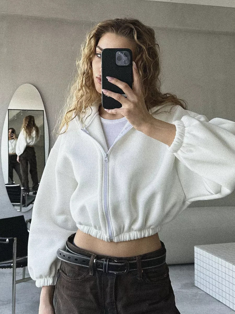 European And American Casual Women's Solid Color Hoodies - Stylish Polyester Hoodies in Black, Light Gray, Dark Gray, White, Pink, Sky Blue, Purple - Sizes S-XL - Solid Color Hoodies for Women
