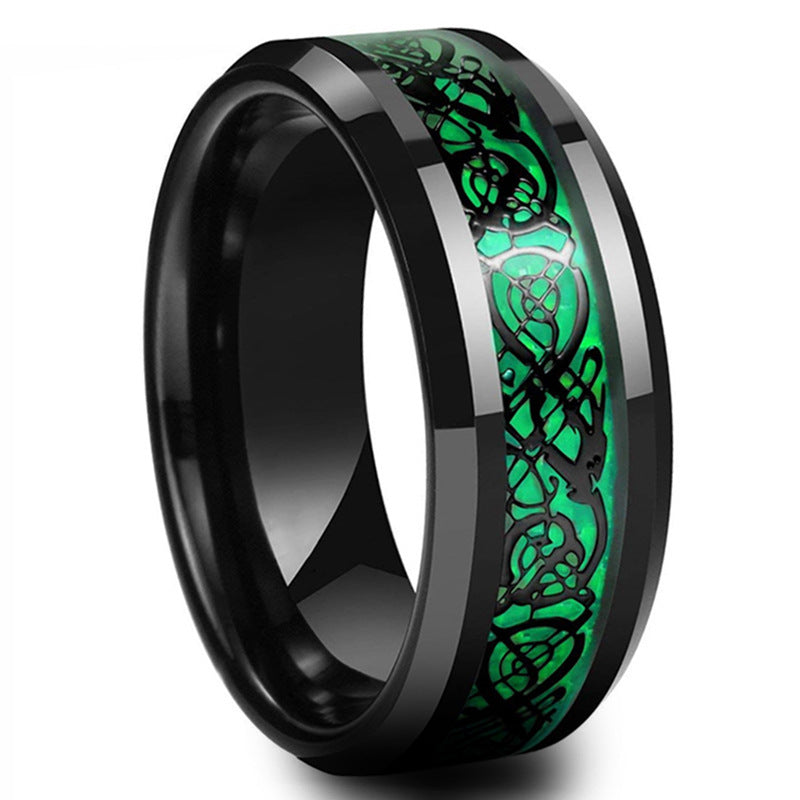 Stainless Steel Dragon Pattern Ring - European and American Style DC-Dragon Ring