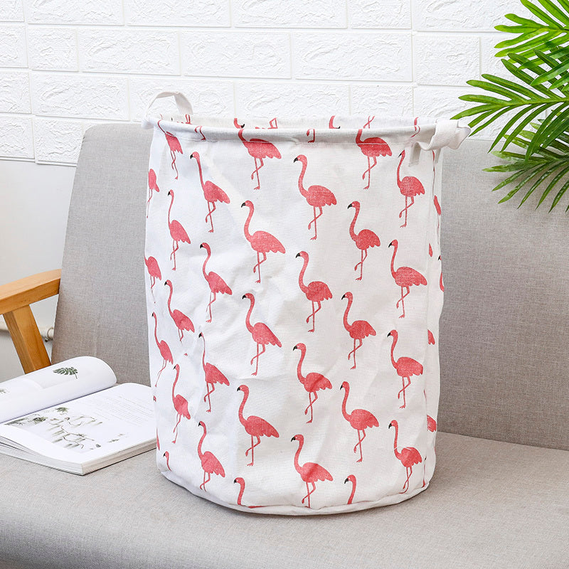 European Style Cotton and Linen Laundry Hamper - 34 * 42cm Household Cloth Dirty Clothes Basket