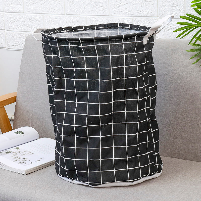 European Style Cotton and Linen Laundry Hamper - 34 * 42cm Household Cloth Dirty Clothes Basket