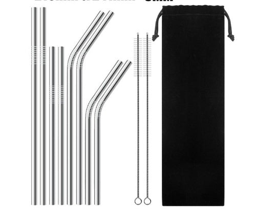 Colorful Reusable Stainless Steel Straws: Safe, Threaded Non-Slip Lines, Multiple Color Choices