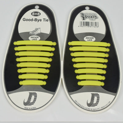 16pcs Silicone Elastic Shoe Laces: Colorful Design, High Quality Material - 10 Colors Available!