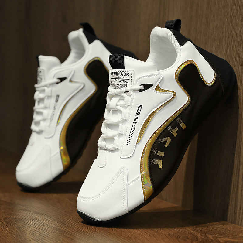 Men's Colorblock Lace-up Sneakers: Stylish and Comfortable Running Walking Sports Shoes