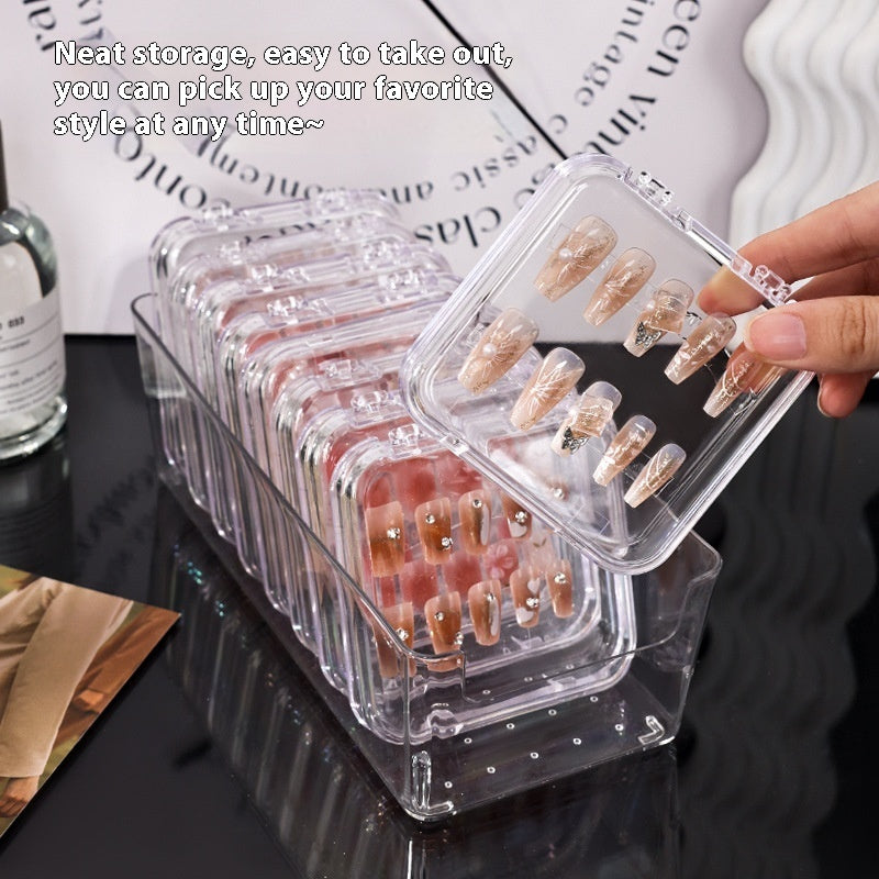 Transparent Manicure Storage Box: Handmade Nail Storage Box Set - Modern Style, Dustproof, 10-Pack