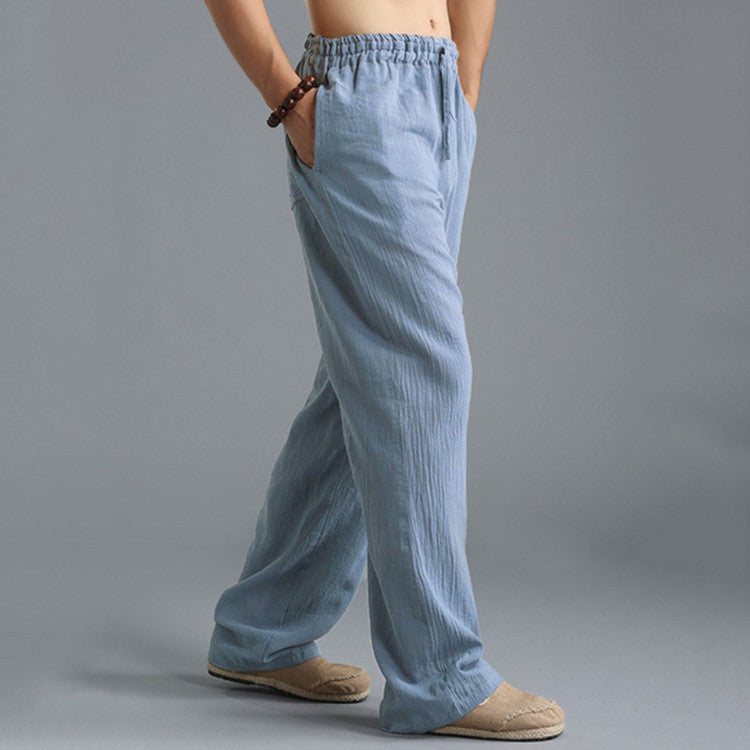 Comfortable Men's Breathable Linen Pants for Leisure Style in Multiple Colors