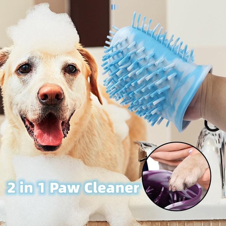 Portable 2 in 1 Pet Foot Cleaning Washer Brush Cup for Dogs and Cats | Soft Silicone Bristles | Paw Clean Brush Foot Cleaning Bucket