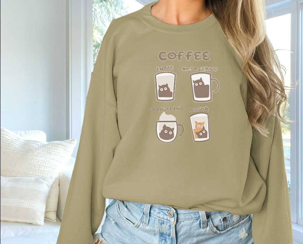 Women's Fashionable Sweatshirt: Solid Color Printed Long Sleeved Hoodie - Grey, Brown, Khaki, White, Black Options