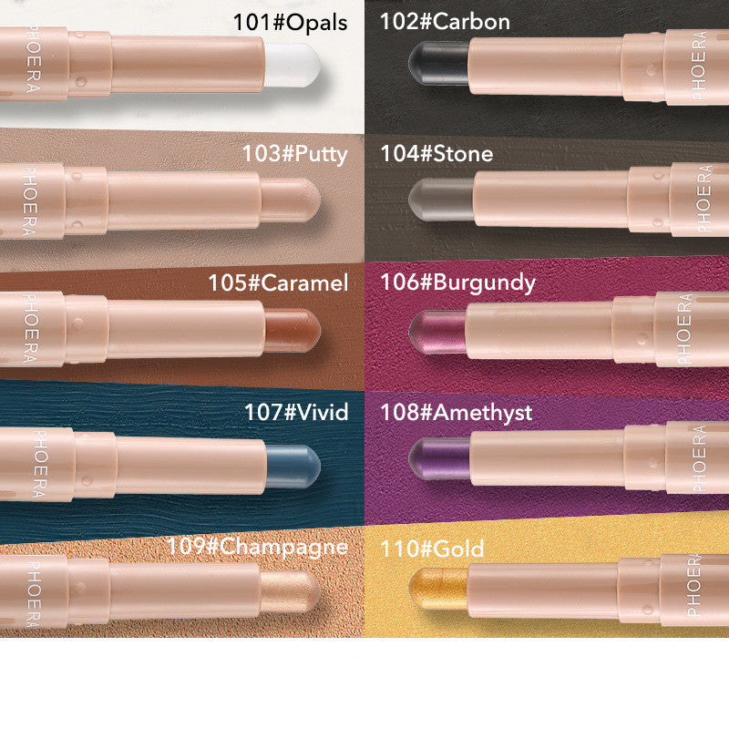 New Monochrome Eyeshadow Stick Makeup - 10 Color Options - Skin Type, Shelf Life, and Packaging List