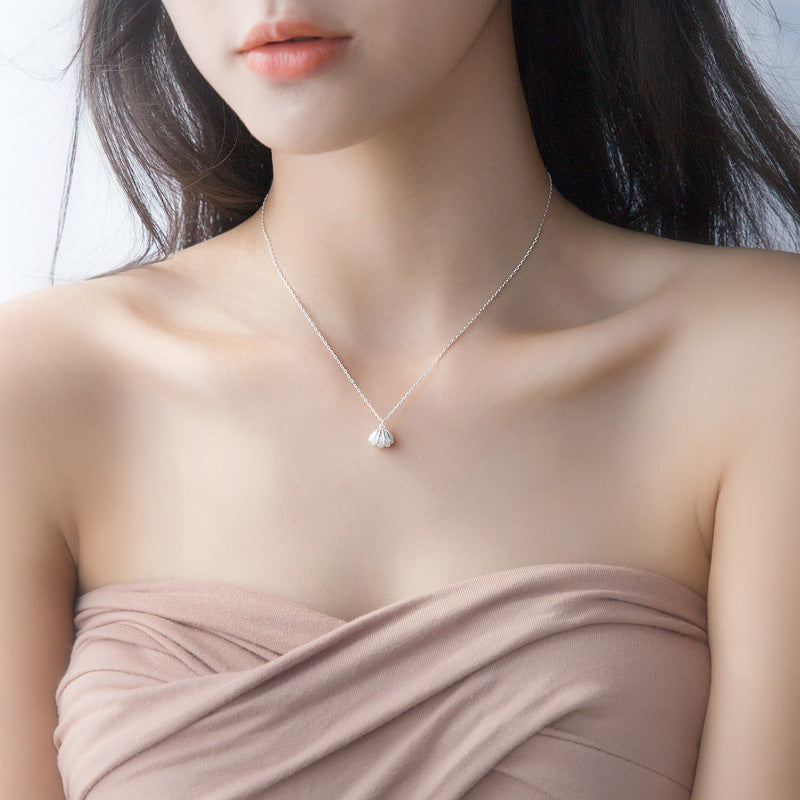 Personalized Simple S925 Silver Shell Necklace For Women