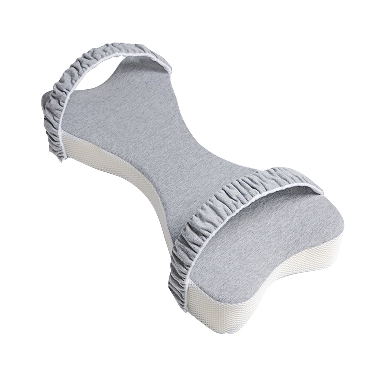 Ergonomic Memory Cotton Knee Pillow for Side Sleepers - Light Blue and Grey