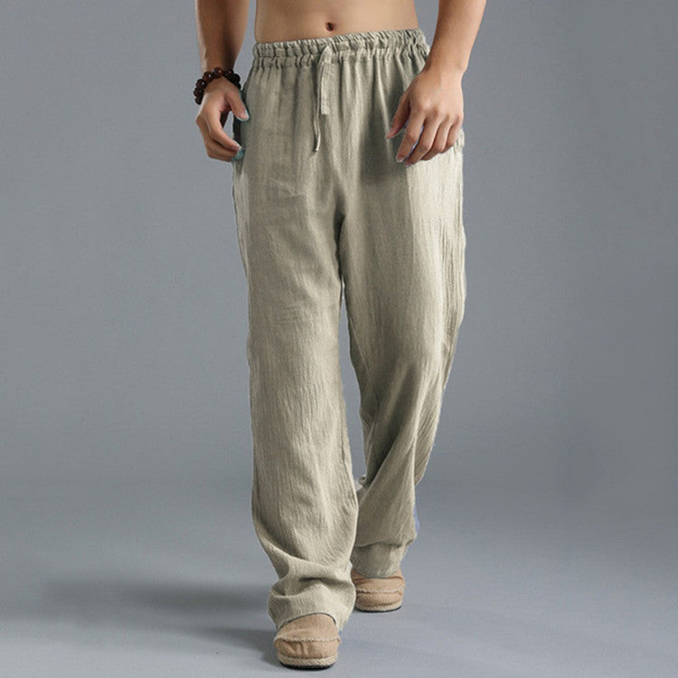 Comfortable Men's Breathable Linen Pants for Leisure Style in Multiple Colors