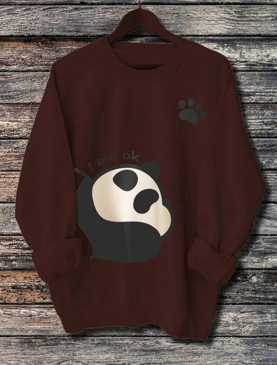 Cute Women's Long Sleeved Panda Print Hoodie - Women's Hoodie Collection