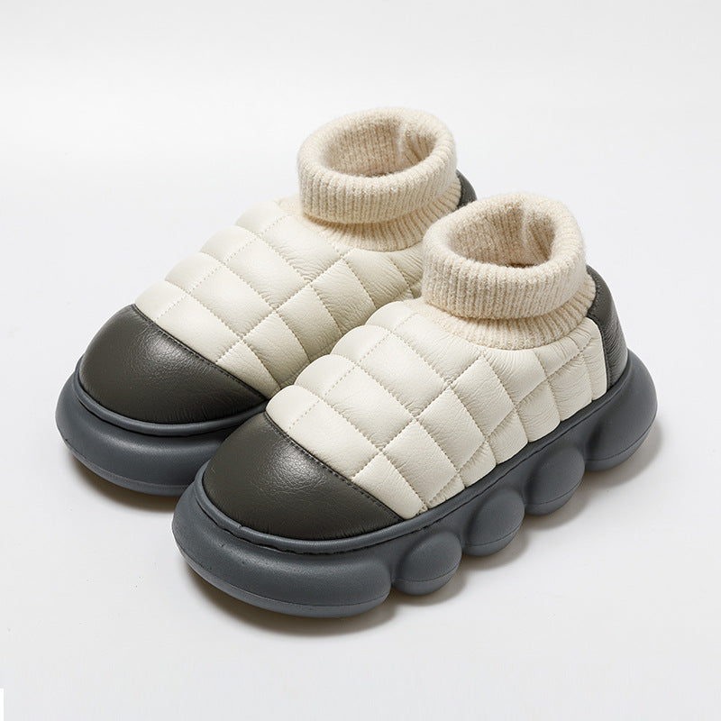 Comfortable Winter Warmth Boots: Men's Thick Soled Cotton Shoes for Cold Weather