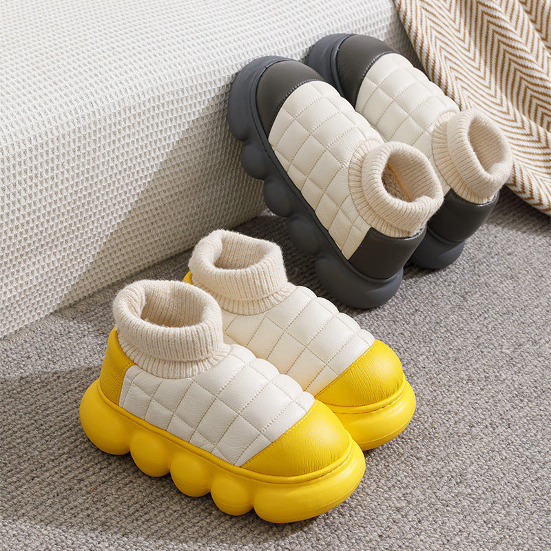 Comfortable Winter Warmth Boots: Men's Thick Soled Cotton Shoes for Cold Weather