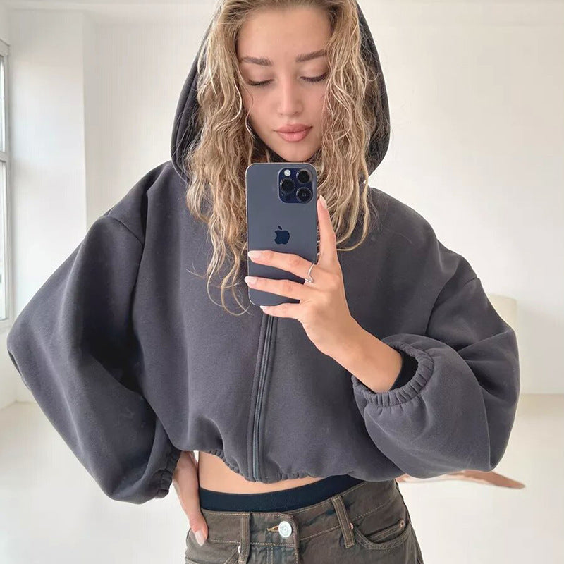 European And American Casual Women's Solid Color Hoodies - Stylish Polyester Hoodies in Black, Light Gray, Dark Gray, White, Pink, Sky Blue, Purple - Sizes S-XL - Solid Color Hoodies for Women