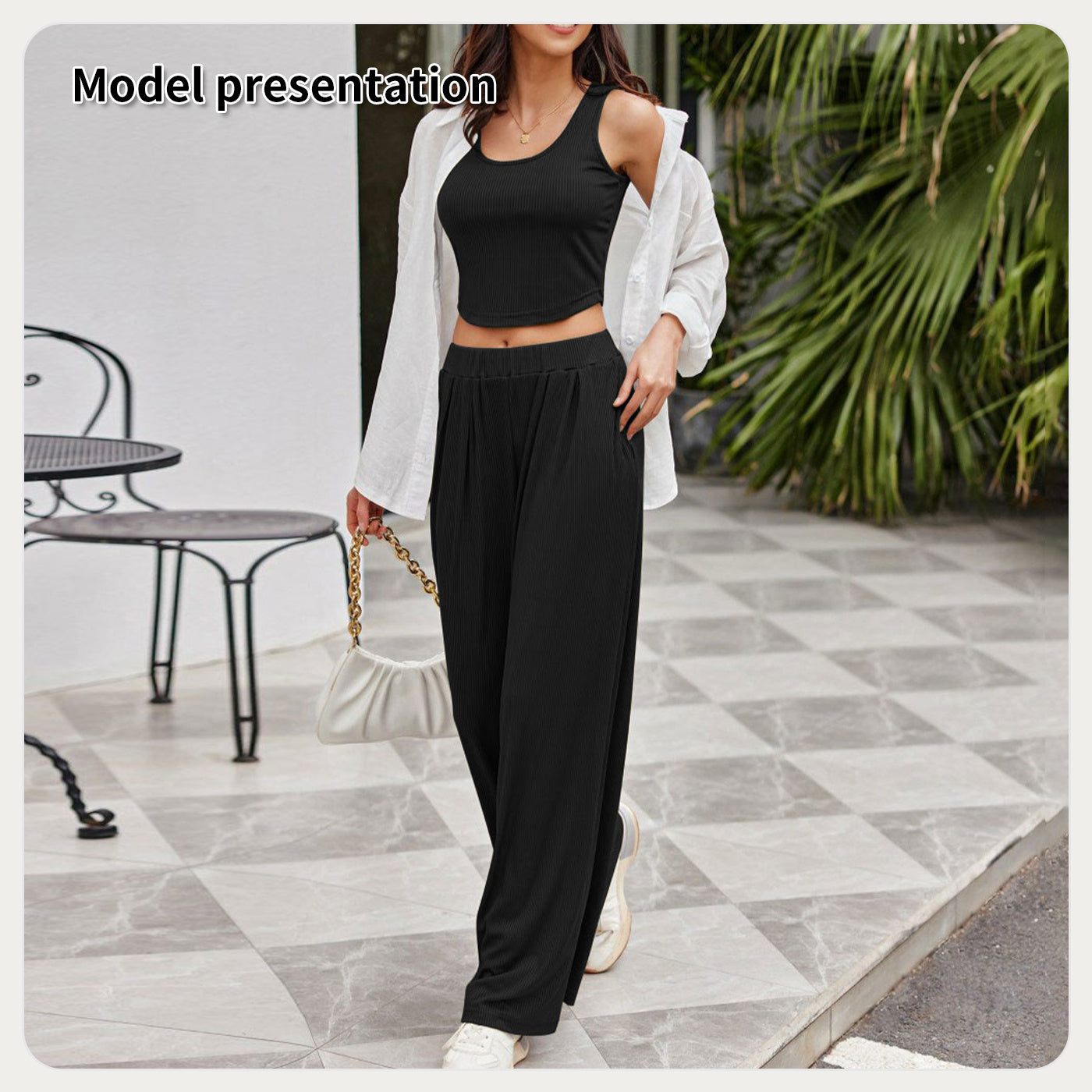 Elegant Women's Fashion Simple Solid Color Suit in Black and Coffee | Women's Fashion Suit