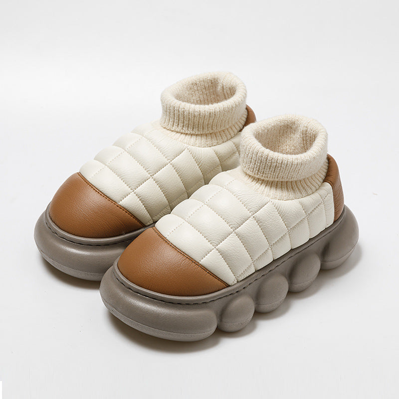 Comfortable Winter Warmth Boots: Men's Thick Soled Cotton Shoes for Cold Weather