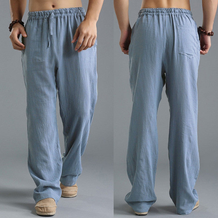 Comfortable Men's Breathable Linen Pants for Leisure Style in Multiple Colors