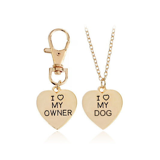 Love My Owner Dog Bone Necklace - Alloy Material Jewelry for Pet Lovers