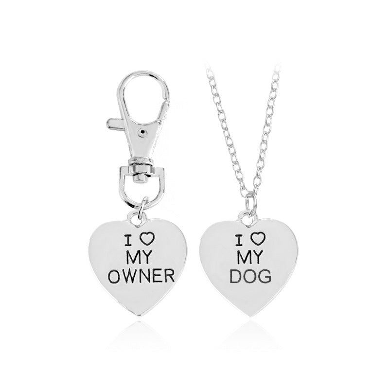 Love My Owner Dog Bone Necklace - Alloy Material Jewelry for Pet Lovers