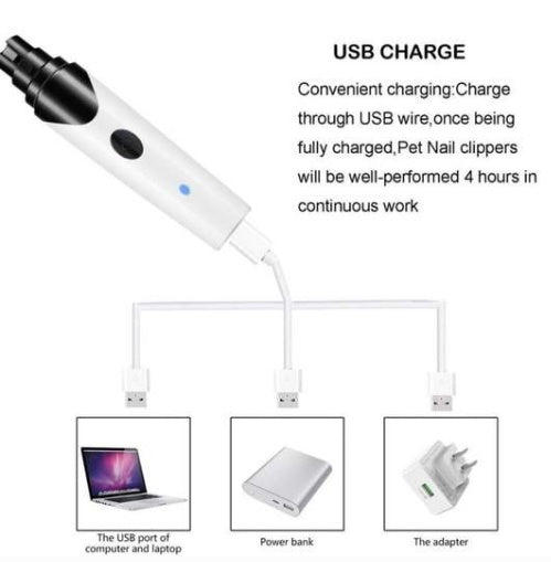 Low Noise Electric Dog Nail Clipper with USB Charging for Painless Nail Trimming USB Charging Pet Nail Clipper