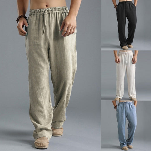 Comfortable Men's Breathable Linen Pants for Leisure Style in Multiple Colors