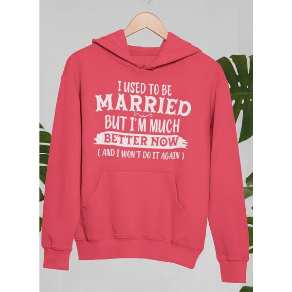 I Used To Be Married But I'm Much Better Now And I Won't Do It Again Hoodie