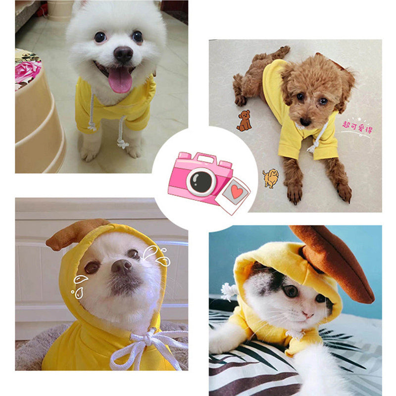 Cute Fruit Dog Hoodies for Small Dogs: Winter Warm Fleece Pet Clothing in Various Designs