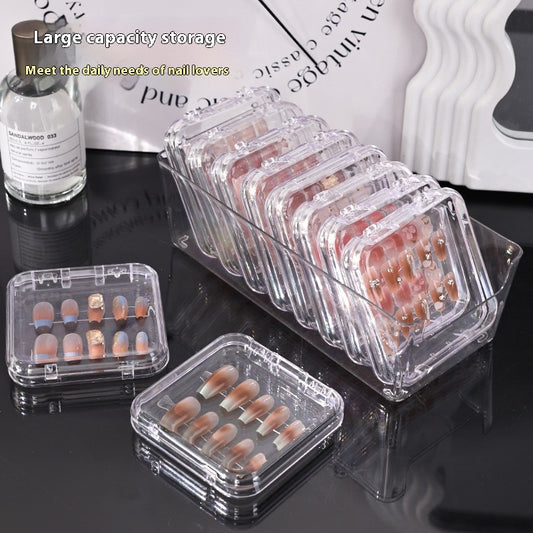 Transparent Manicure Small Wear Nail Box Handmade Nail Storage Box