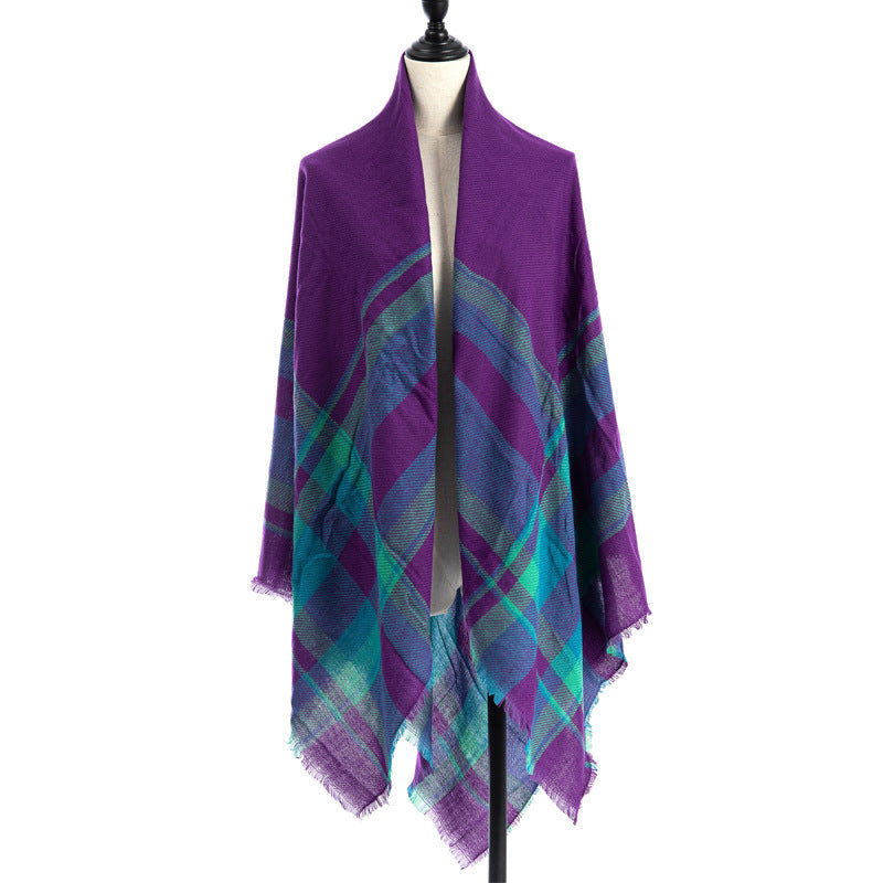 Women's Cashmere-like Plus-sized Double-sided Qicaigei Scarf Shawl